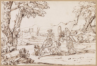 K VI 071
<br/>
Landschap met allegorische figuren
<br/>
<em>Onofri, Crescenzio (1634-1714)</em>